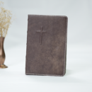 Biblie maro închis din piele naturală